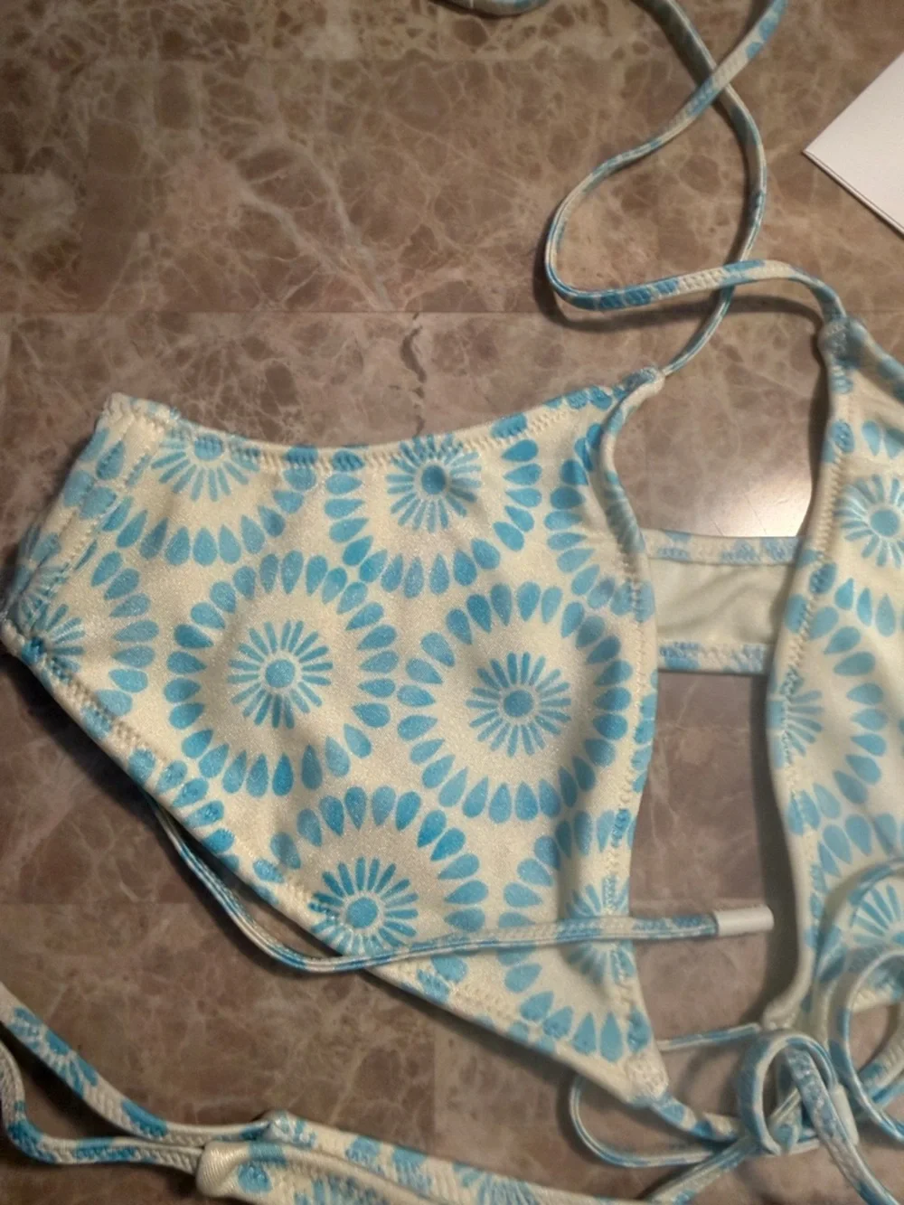 triangl swimwear Blue and White Printed Bikini - Picture 3 of 9